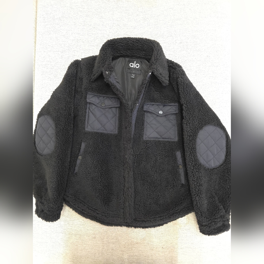 ALO Yoga Black Sherpa Shacket